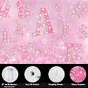 LED Marquee Letter Lights, Light Up Letters Glitter Alphabet Letter Sign Battery Powered for Night Light Birthday Party Wedding Girls Gifts Home Bar Christmas Decoration (7, Pink)