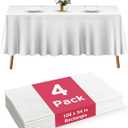 Prestee Plastic Table Cloth Disposable  108 x 54 White Tablecloth Rectangle  Plastic Table Cover for Parties, BBQs, Weddings, Outdoor Gatherings, and Fine Dining Events