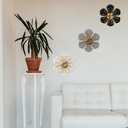 3 x 8 Inch Large Metal Flower Wall Art Multiple Layer Home Decor for Outdoor Bedroom Living Room Office Garden Set of 3