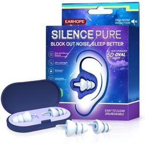 2 Pairs Ear Plugs - Soft Silicone Ear Plugs for Noise Reduction (35dB) 3D Oval