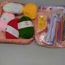 Aeelike Crochet Kit for Beginners Adults, Crochet Kits Include Yarn, 59pcs Crochet Starter Kit for Beginners,Ergonomic Crochet Hooks 2.0-6.0 mm, Lace Steel Needles 0.6-1.9 mm (pink cat)