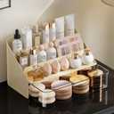 Lipsticks Holder,Lipgloss Organizer and Storage Display Case for Lip Gloss,Makeup Organizer with drawer,3 Rows spacious compartments & 1 extra drawers Makeup Holder & Cosmetics Display(Cream)