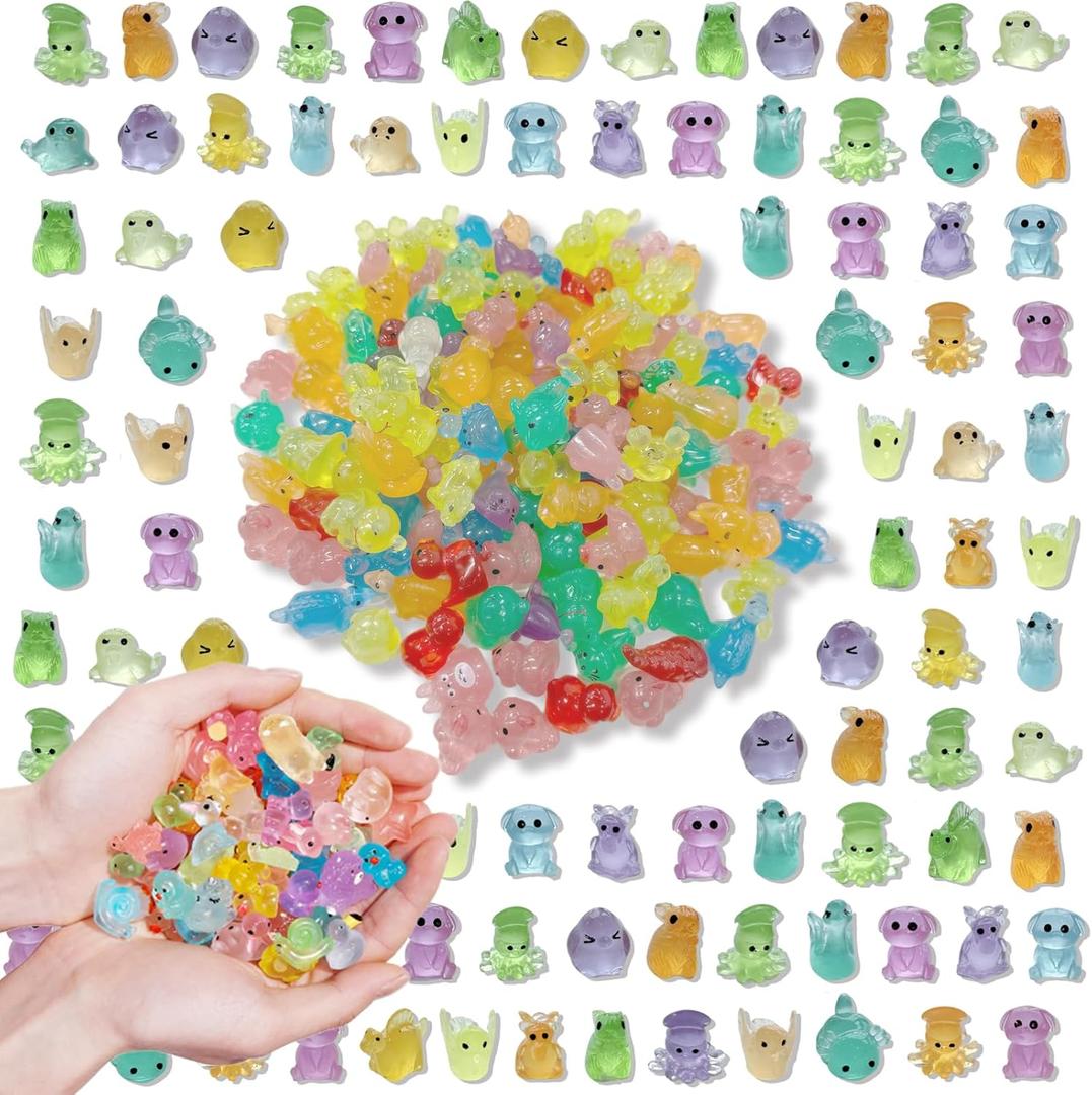 Easter Basket Fillers, 150 PCS Mini Resin Animals & Mushrooms Set, Fairy Garden & Terrarium Decor, DIY Crafts, Party Favors