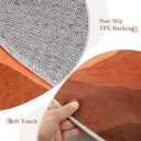 Round Rugs 6ft, Abstract Circle Area Rug Non-Skid Washable Round Living Room Rug, Large Classroom Rug Mountain Print Accent Carpet for Bedroom Nursery Dining Room, Size 6' (Round) (Brunt Orange)
