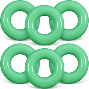 8 Pcs Inflatable Pool Floats 24 Inches Swim Tube Bulk Swimming Ring Pool Floaties for Beach Party Decorations Women and Men River Lake Summer Vacation Holiday (Turquoise)