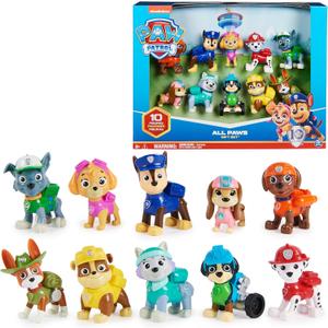 Paw Patrol, 10th Anniversary, All Paws On Deck Toy Figures Gift Pack with 10 Collectible Action Figures, Kids Toys for Ages 3 and up