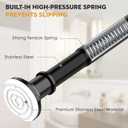 Black Long Curtain Rod Tension Shower Curtain Rods 30 to 120 inch Adjustable Spring Heavy Duty Rods for Bathroom Windows Outdoor No Drill No Slip Spliced and Telescopic Design