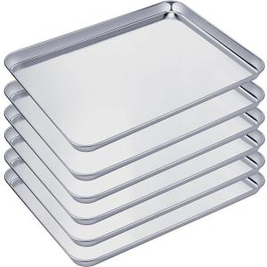 11 Pcs Baking Sheet Set Stainless Steel Cookie Sheet Cookie Baking Pan Bakeware Oven Tray Dishwasher Safe Commercial Grade Pans(18x13x1 Inch)