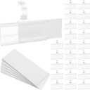 200 Pcs Plastic Wire Shelf Label Holders with 200 Blank Cards - Reusable Snap Lock Price Tag Holders for Supermarket, Retail Store, Pantry Organization - Tight Grip for Wire Shelving (3" x 1.34")