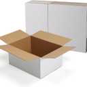 CRUGLA 12x9x6 White Shipping Boxes Set of 15, White Corrugated Cardboard Boxes for Small Business Shipping Mailing Packing