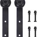 Carbon Steel Door Pulley with Long Rail, Smooth and Low Noise Sliding Door Track Rail Roller for Barn and Farm Hardware Accessories