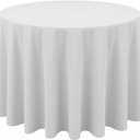Surmente White Tablecloth for Round Tables, 120-inch Round Table Cloths for Weddings, Banquets, or Restaurants