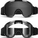 Motorcycle Goggles for Dirt Bike, ATV Motocross, Riding, Ski Helmet - UV400 Dustproof Windproof (Clear+smoke)