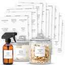 Talented Kitchen 144 Minimalist Laundry Room Labels - 2.5" x 2.5", Black on White Matte Vinyl - Organize Glass Jars & Spray Bottles, Water-Resistant Labels for Laundry Room Organization