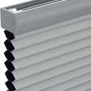 Changshade Cordless Cellular Shades, Blackout Honeycomb Shades for Windows, Pull Down Pleated Blinds, Easy to Install for Indoor Windows and French Doors, 36" W x 72" H, Grey