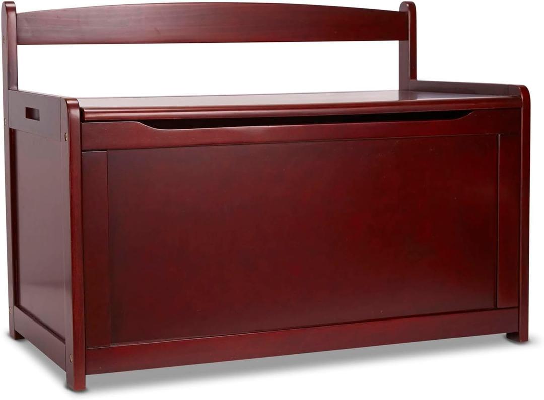 Melissa & Doug Wooden Toy Chest, Toy Storage Box with Hinged-Lid, Playroom Furniture for Kids Ages 3+ (Espresso)