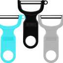 Original Vegetable Peeler, Potato Peelers for kitchen Carbon Steel Blade 3-Pack Grey/Blue/Black