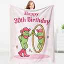 AceThrills 30Th Birthday Gifts for Women, 30Th Birthday Decorations for Her, 30 Year Old Bday Gifts for Women, Daughter, Friend, Sister, Girlfriend, Wife, Thirty Birthday Frogs Blankets 50'' x 60''