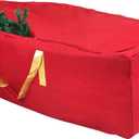Simplify Christmas Tree Storage Bag | Holds Artificial Trees up to 11 Feet Tall | Holiday Decorations Organizer | Wheeled | Collapsible Duffle | Red