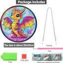 Bimkole Dinosaur Diamond Art Hanging Kit for Adult, DIY 5D Diamond Art Animal Window Pendant, Acrylic Crystal Art Hanging Ornament Home Wall Garden Front Door Sign Outdoor Decor 7.8x7.8 Inch