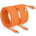 2pack 10ft USB C to C Cable, 60W Type C to Type C Fast Charging Cord for iPhone 17 16 15 Pro, Pro Max, Plus, iPad Pro, MacBook Air 13 inch, iPad Pro, Air, for Samsung Galaxy S25 and More, Orange