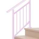 Hand Rails for Outdoor Steps,4 Step Stair Handrail & Indoor Stair Railing KitMetty Metal Railings for Outdoor Steps and Hand Rails for Seniors for Porch Railing (White with Balusters)