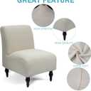 Iauddy Armless Accent Slipper Chair Cover Slipcover,Stretch Spandex Removable Jacquard Non-Slip Silp Cover for Accent Chair Without Arms Furniture Protector for Living Dining Room