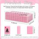 American Mahjong Tiles Set,166 Tiles Game with Acrylic Storage Case,Mahjong Game Set for Adults & Beginners for Game Nights & Easy Storage, Pink
