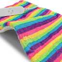 Electric Heating Pad for Back/Waist/Abdomen/Shoulder/Neck Pain and Cramps Relief - 12 Heat Levels, 8 Timers,Cute Plush Heat Pad, Machine Washable-Rainbow-Z(12" x 24")