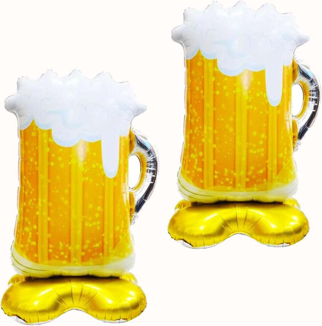 38.5 * 58.3inch Beer Balloons/Standing Beer Mug Balloons suitable for beer festivals Father's Day summer outdoor picnics birthday party decoration 2pcs