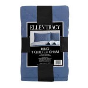 Ellen Tracy™ Quilted Sham 100% Polyester King Denim