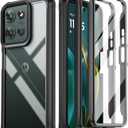 Poetic Guardian Case for Motorola Moto G 5G 2025 [Not Fit 2024 Version], [20FT Mil-Grade Drop Tested], [2 Front Frames] Full-Body Shockproof Cover with Built-in Screen Protector, Black/ Clear