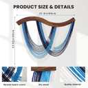 Mindsoft Macrame Wall Hanging Dip Dyed Handmade Woven Tapestry Boho Wall Decor Navy Blue Neutral Modern Bohemian Walls Art Decorations for Headboard Bedroom Living Room Fireplace, 31.5 x 23.6'', 32.3"L x 5.1"W