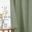Chyhomenyc Green Curtains 54 Inch Length for Living Room, Light Filtering Faux Linen Slub Textured Window Curtains, Soft Airy Privacy Rod Pocket Curtain for Bedroom, 42Wx54L, 2PCS