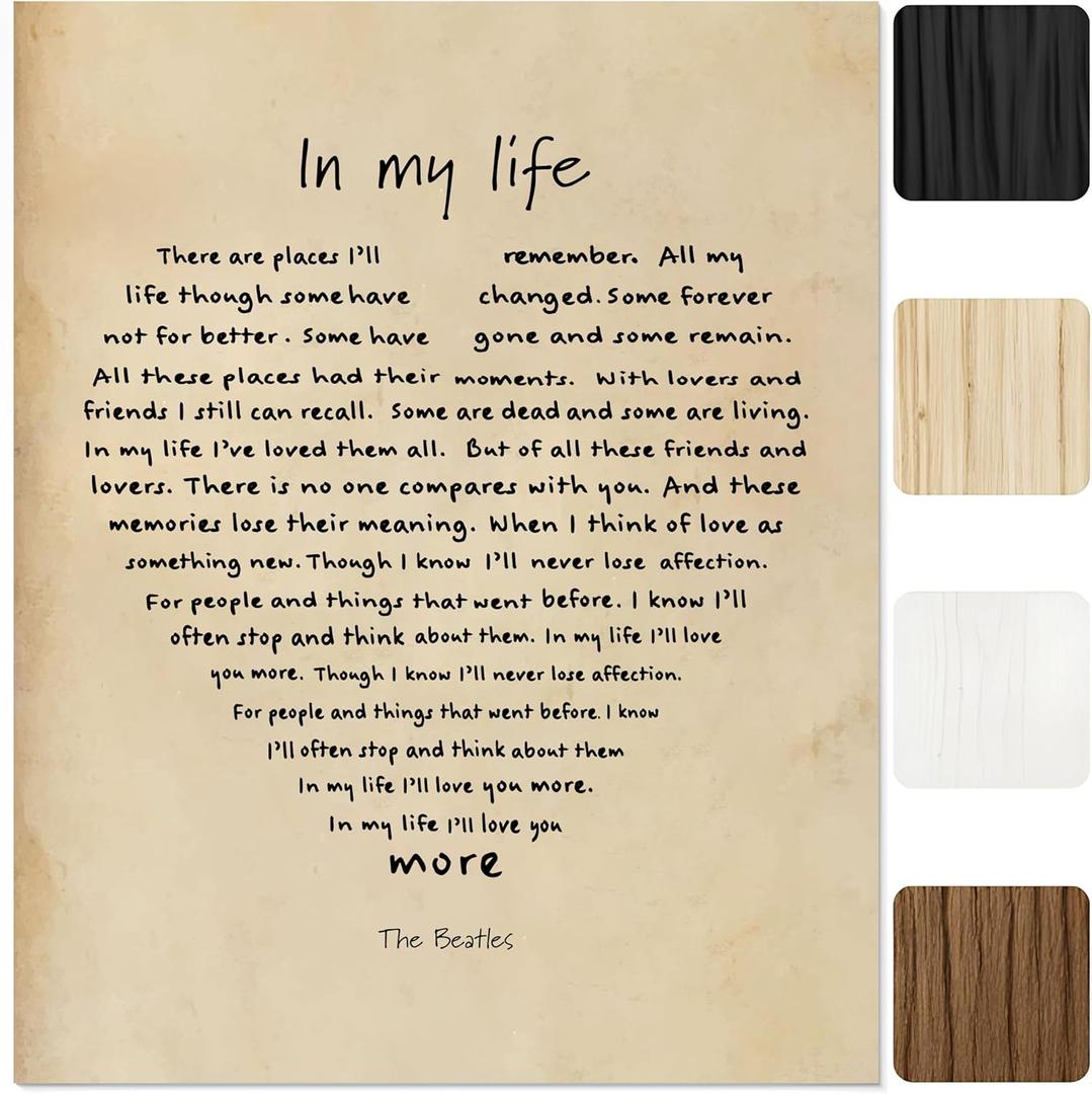 Classic Music Lyric Wall Art  Vintage Style Inspirational Quote Print  8x10 Unframed Poster  Motivational Music-Inspired Decor for Bedroom, Living Room, Dorm, Office, or Studio  Gift for Fans