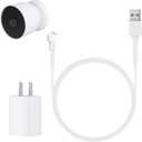 Power Adapter for Google Nest Cam Outdoor or Indoor, Battery-2nd, 10ft/3m Flat Weatherproof Outdoor Charging Cable Provide Continuous Power Supply for Your Nest Camera - White