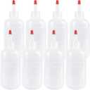 8 Pack 8 Ounce Plastic Squeeze Bottles With Caps Plastic Small Dispensing Bottles Crafts, Art, Glue, Kitchen