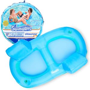 SwimWays Spring Float Premium Duo, Pool Chair Fits 2 Adults, Inflatable Pool Floats Adult with Fast Inflation for Ages 15 & Up, One Size