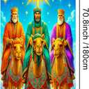 IVN Three Kings Day Epiphany Door Cover 71 x 35 Inches Front Door Banner Camel Journey Religious Holiday Decor Indoor And Outdoor (Wise men traveling on camels guided by a star)