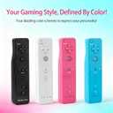 DTianSir 4Pack Motion Plus Wii Remote Controllers with Silicone Case & Wrist Strap,Wii Remote Controllers with Built in Motion Plus Compatible for Wii U Consoles (Pink+Light Blue+White+Black)