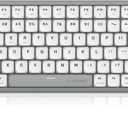 E-YOOSO Wireless Bluetooth Keyboard, Wired Mechanical Keyboard 84 Keys Compact Gaming Keyboard with White LED Backlit, Low-Profile Red Switch Computer Keyboard Compatible with PC, Mac, PS4/5