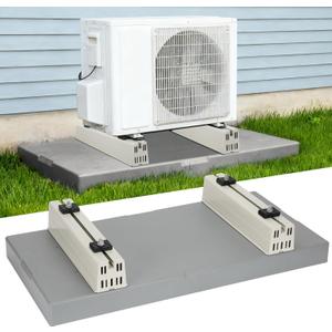 Mini Split Pad with Floor Mounting Base Kit, 38"x18"x3" Mini Split Condenser Pad for 9000-36000 BTU Ductless, Anti-Vibration Mini Split AC Pad for Outside and Floor Mounting Base for Heat Pump