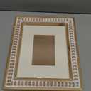 Wooden 8x10 Picture Frame with Mat for Displays 8x10 and 5x7 Photos, Farmhouse Picture Frames with Wooden Beaded Design, White 8 by 10 Picture Frame for Tabletop Home Decor (Natural)