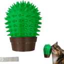 Cactus Cat Self Groomer  Adorable Cat Wall Scratcher, Wall & Corner Mounted Scratch Board for Indoor Cats, with Massage Bristles for Clawing, Stretching,Grooming and Itching Relief