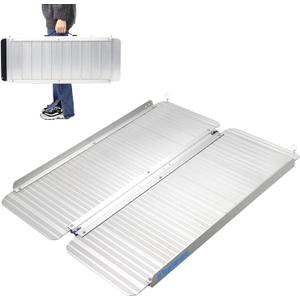 Ruedamann 3 FT Portable Wheelchair Ramp, Sturdy Non-Slip Aluminum Lightweight Scooter Ramp Upgraded Hinge, Folding Wheelchair Ramps for Doorways, Ramps for Wheelchairs for Home Steps, Porch, Scooters