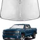 EcoNour Windshield Sunshade Compatible for Chevrolet Silverado/GMC Sierra 1500 2000 3500 2014-2019, Sun Visor for Front Windshield & Window Sun Shade Cover, UV Heat Blocker & Protector,Car Accessories
