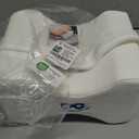 Everlasting Comfort Memory Foam Knee Pillow for Side Sleepers  Sciatica Pain Relief Pillow, Removable Strap Support  Leg Pillows for Sleeping Alignment, Knees, Back & Hip Cushion (Standard, White)