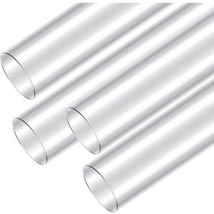 Sasylvia 2 Pcs Clear Plastic Tube Rigid PC Tubing Unbreakable Round Tube Chemical Resistant Polycarbonate Tubing for Dust Collection Hose Fittings (2-1/2" x 36" Long)