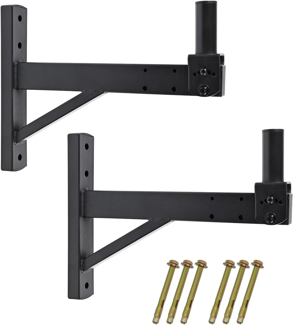Speaker Wall Mount,Wall Speaker Mount Bracket Design for Professional Audio,Tilt,Hold up to 100lbs,HD-319 (2 Packs Black)