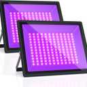 150W UV Black Light, 2 Pack Powerful IP66 Waterproof LED Lamps for Neon Glow Party, Halloween, Christmas Decor and Art Displays in Large Space (150W (2 Pack))
